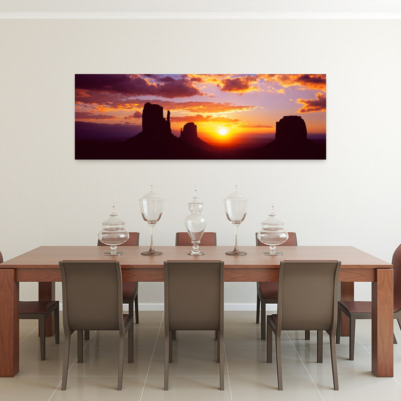 Silhouette de buttes au coucher du soleil, Monument Valley, Utah, États-Unis, art contemporain abstrait, art mural paysage