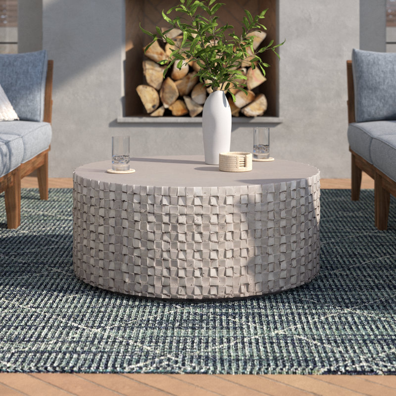 Albarn 35'' Stone Outdoor Coffee Table
