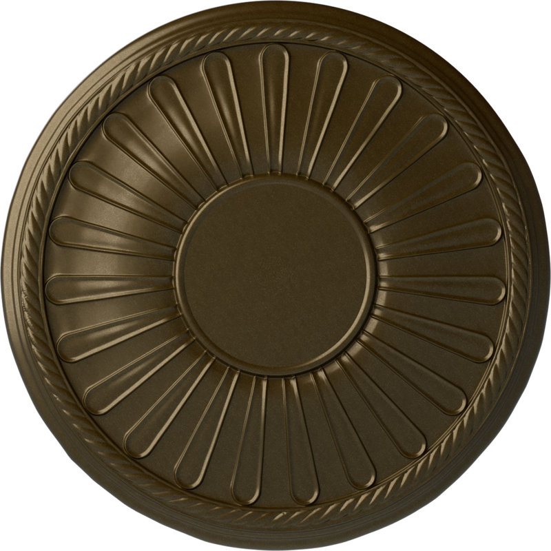 19 médaillon de plafond L 7 7/8 po x P 1 1/4 po Leandros (convient aux auvents jusqu'à 6 3/8 po), Laiton