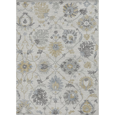 Ebeling Floral Handmade Tufted Wool Ivory Area Rug -  Alcott HillÂ®, 9D08C3394D904C02B425AC3B388B5E6D