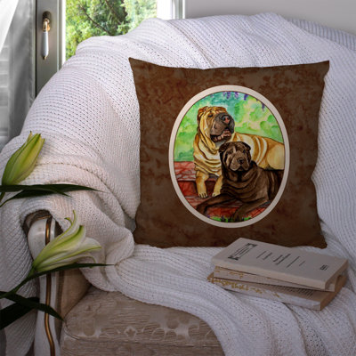  Coussin Shar Pei fauve et chocolat 14 po