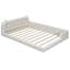 Grand lit plateforme tapissier avec 2 lampes de lecture, blanc