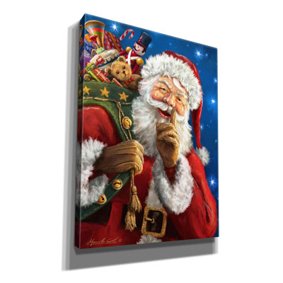 «Santa’s Secret» par Ali Corti, art mural sur toile