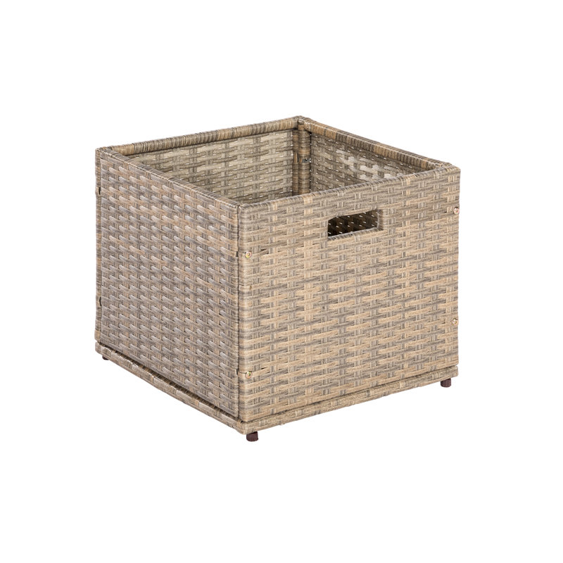 17 Stories Kennidee 49cm W 85L Metal Deck Box in Grey/Beige