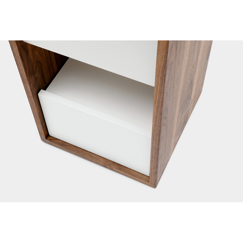 THN 2 - Drawer Solid Wood Nightstand, White