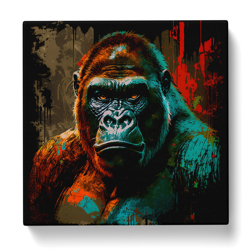 Gorilla Retro Art - Wrapped Canvas
