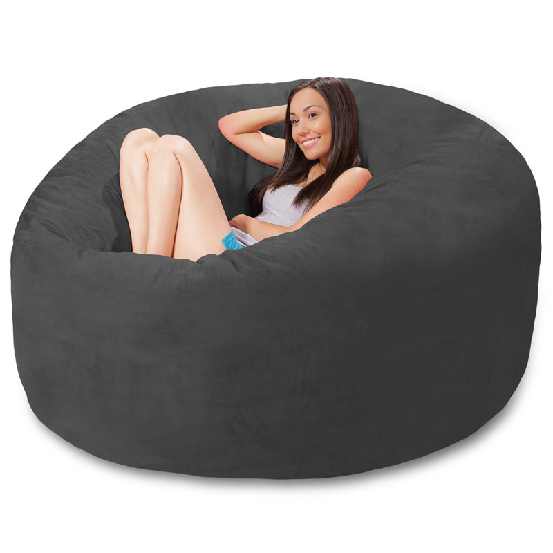 Bean Bag Chair - Shredded Memory Foam Filled Round Furniture Bean Bag Chair with Removable and Machine Washable Cover - Breton Bean Bag Sofa Lounger with Soft Micro Fiber Cover - Multiple Colors, Multiple Sizes and Fabrics
