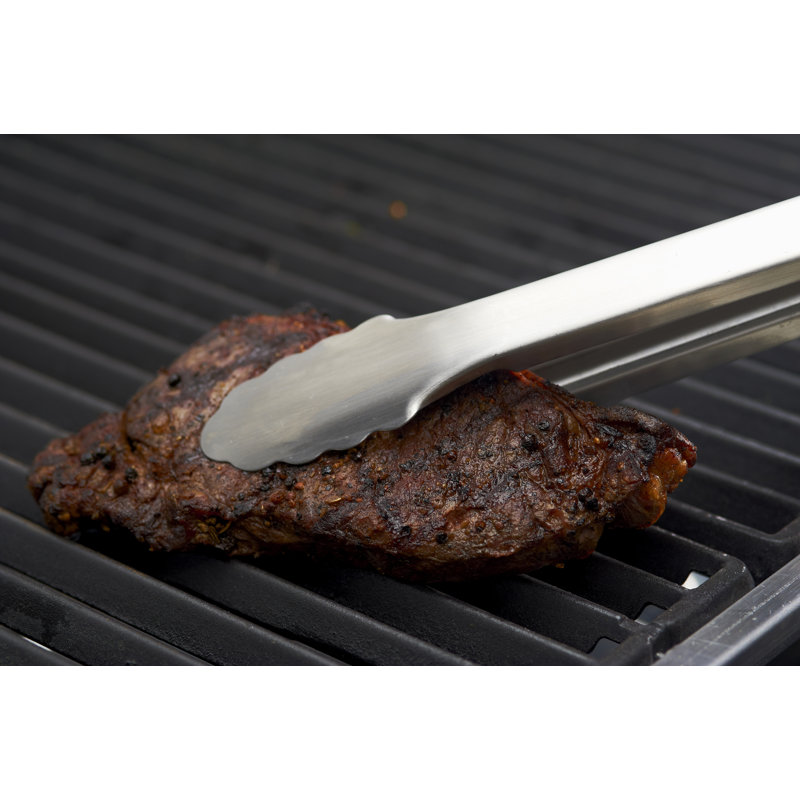 GrillPro 20-Inch Red and Silver Stainless Steel Grill Tongs