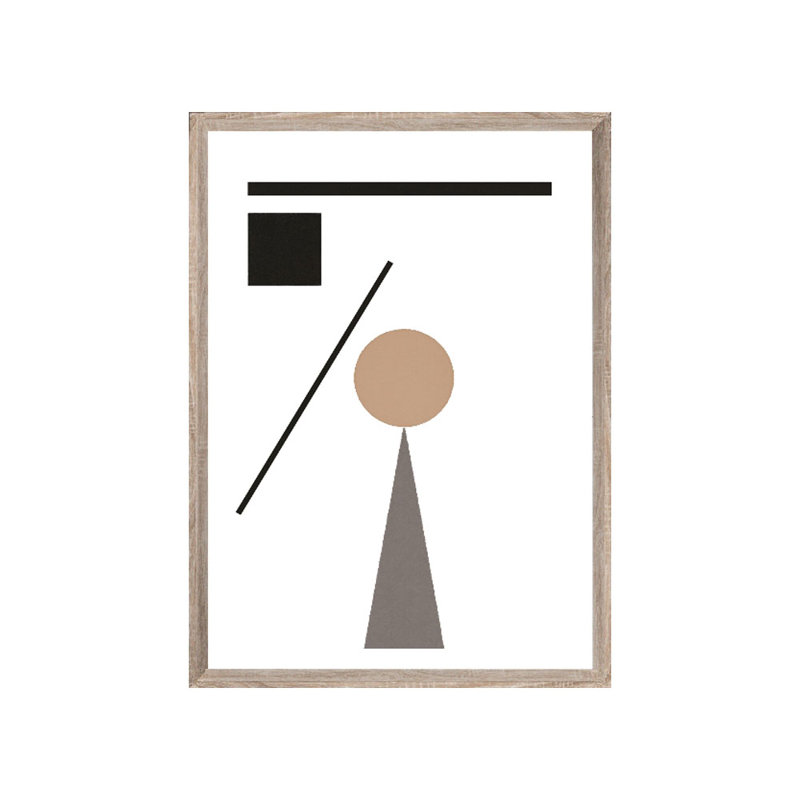 Geometry 1 Contemporary Abstract - Single Picture Frame Print, 187.452 cm H x 136.652 cm W, Bevelled Wood Effect