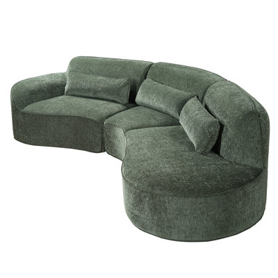 Canapé modulaire courbé à compression de 123 po Corbin