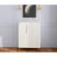 Buffet blanc moderne avec poignées dorées pour la cuisine, organisateur de mobilier de salle à manger
