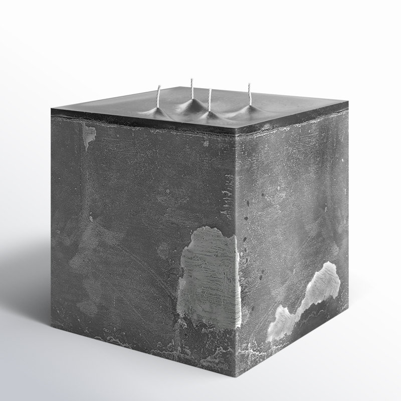 Bougie carrée à 4 mèches, Anthracite