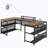 Natoria L-Shaped Metal Base Credenza Desk-969487904