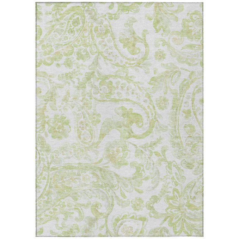 Shikela Washable Paisley Indoor / Outdoor Rug, Rectangle 9' x 12'