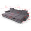 Corner sofa with sleep function and bed box FOX-556274173