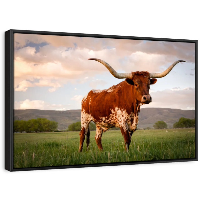 «Brown Texas Longhorn Wall Art», H 13 po x l 9 po