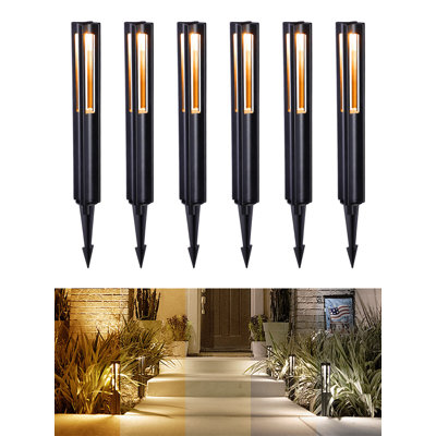 Balisage lumineux DEL basse tension Sentier, luminaire ajouré pour jardin et allée, blanc chaud, noir