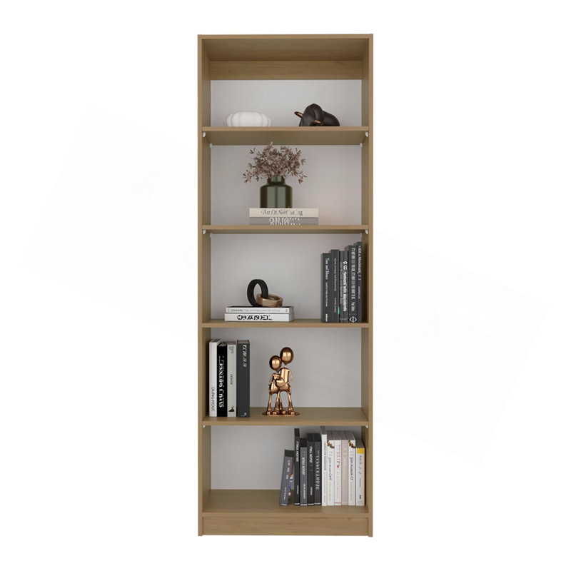 Bibliothèque Verdi, 4 tablettes, bois manufacturé Macadamia, H 71,1 po x l 11,8 po x P 24,7 po