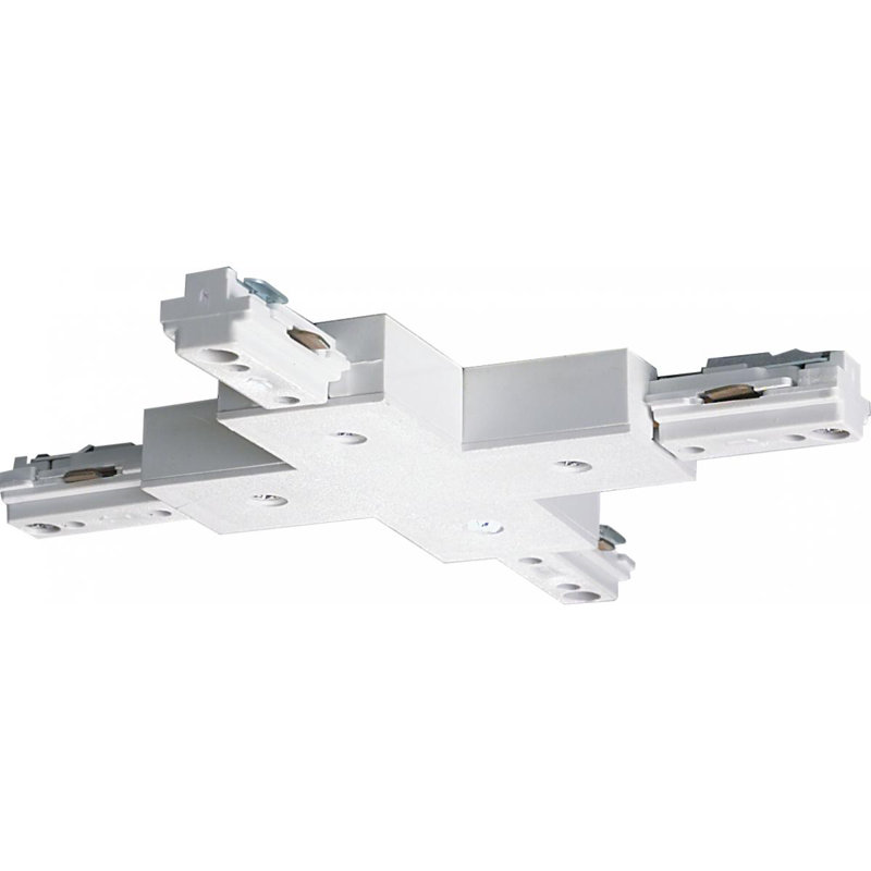 X Track Light Connector in White