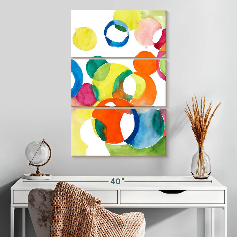 Cercles colorés, H 32 po x l 20 po