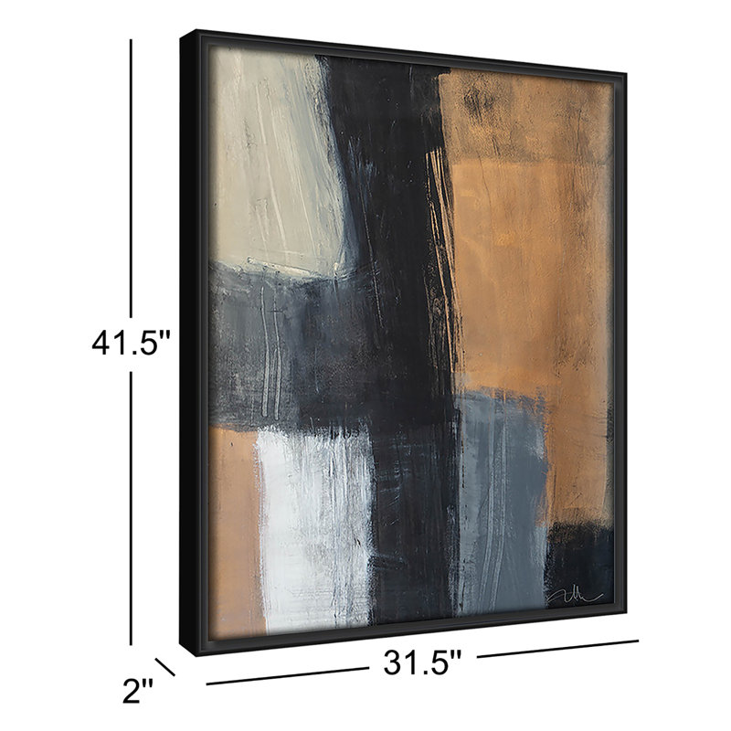 Calderon Karl Metallic Slate II par Print, Pas de tapis, H 41,5 po x l 31,5 po x P 2 po, Cadre flottant noir