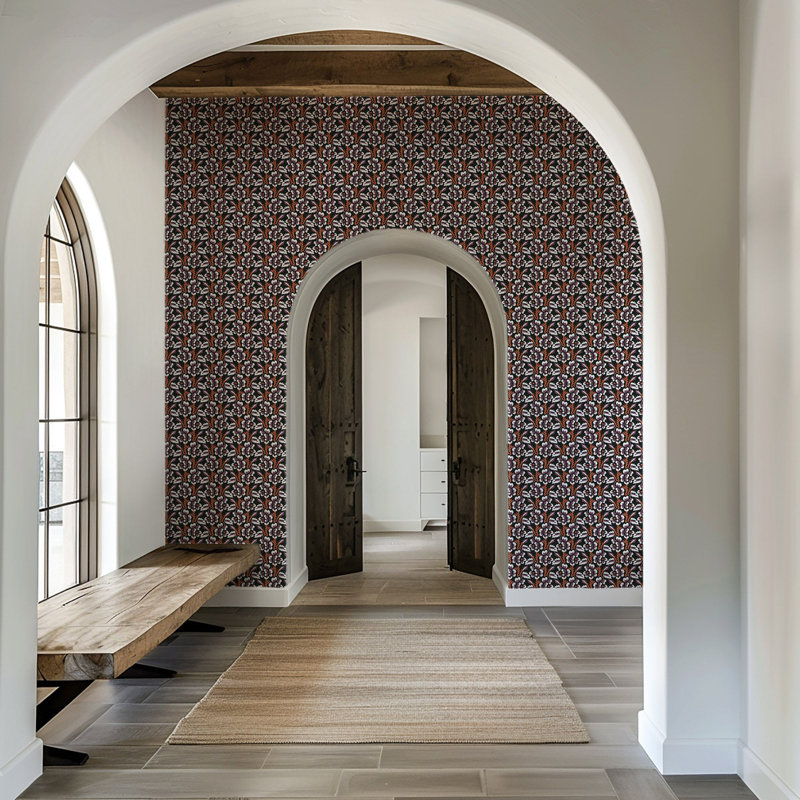 Thorn & Blossom - Wallpaper, Autumn Noir, Premium Paper