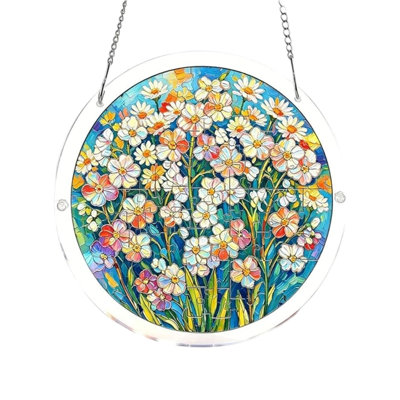 The pendant Acrylic Puzzles Suncatcher Window Hanging 83 Pieces 7.4 Inch Acrylic Puzzles Garden Decoration For Women Men Mom Birthday Gift Home Decor