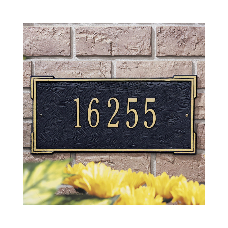 Plaque d'adresse murale 1 ligne Roanoke, Cuivre antique, Oui