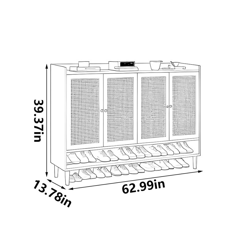 Chartier, 39.37" H x 62.99" W x 13.78" D, Bois brun foncé