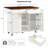 Fluted Kitchen Island With Drop Leaf, Power Outlet, And Adjustable Shelves, Perfect For Modern Kitchens And Additional Storage-1995412787