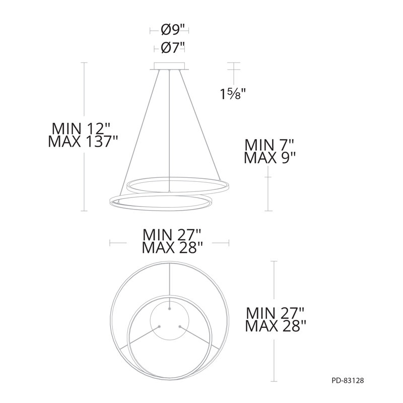 Marques 1 - Light LED Pendant, Black