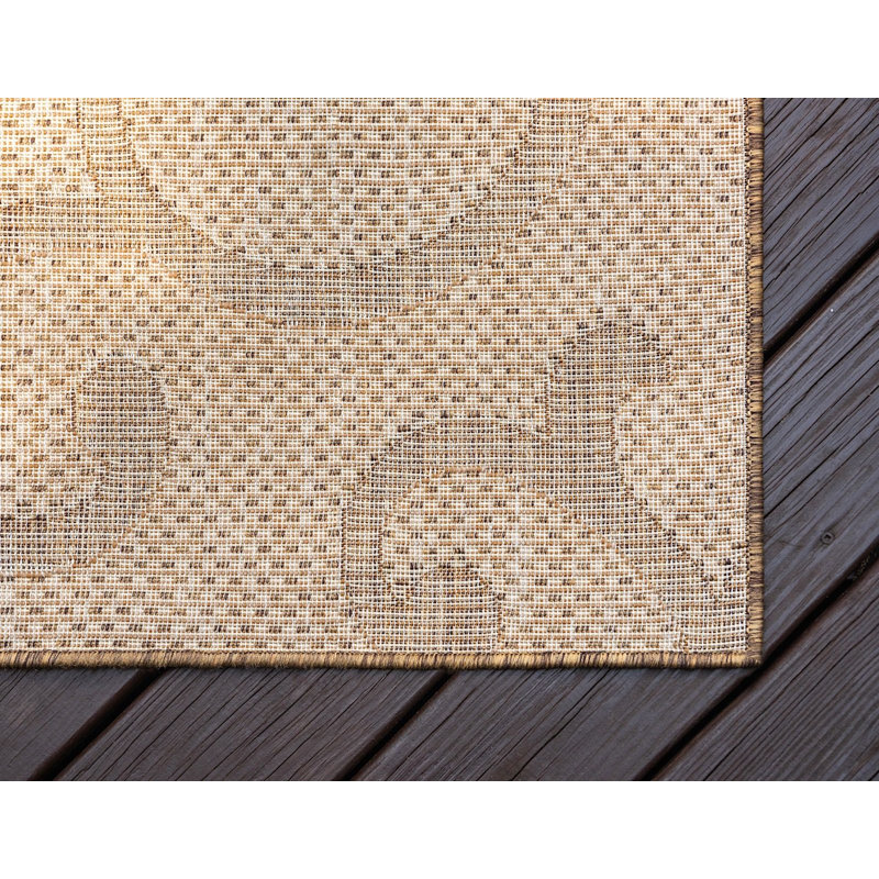 Tapis intérieur / extérieur brun clair Kendari, Rectangle 8 pi x 11 pi 4 po