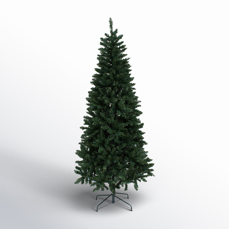 Sapin Douglas de Noël artificiel vert 7 pi d'aspect réaliste avec 300 lumières transparentes