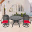 Ensemble de salle à manger 3 pièces en aluminium coulé toutes saisons comprenant 2 chaises pivotantes et une table ronde de 39,37 po avec structure noire