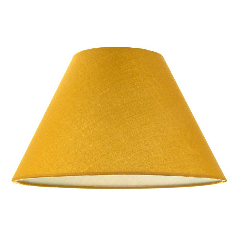 Traditional Cotton Coolie Lampshade Suitable for Table Lamp or Pendant, Ochre, 18 x 30cm
