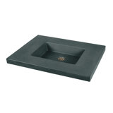 Newterra Concrete Handmade Rectangular Semi-Recessed Vessel Bathroom Sink