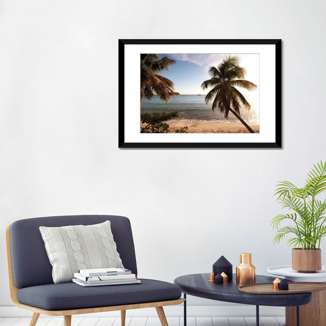 " Palm Trees On Beach At Sunset, Culebra Island, Puerto Rico " by Panoramic Images East Urban Home Mat 