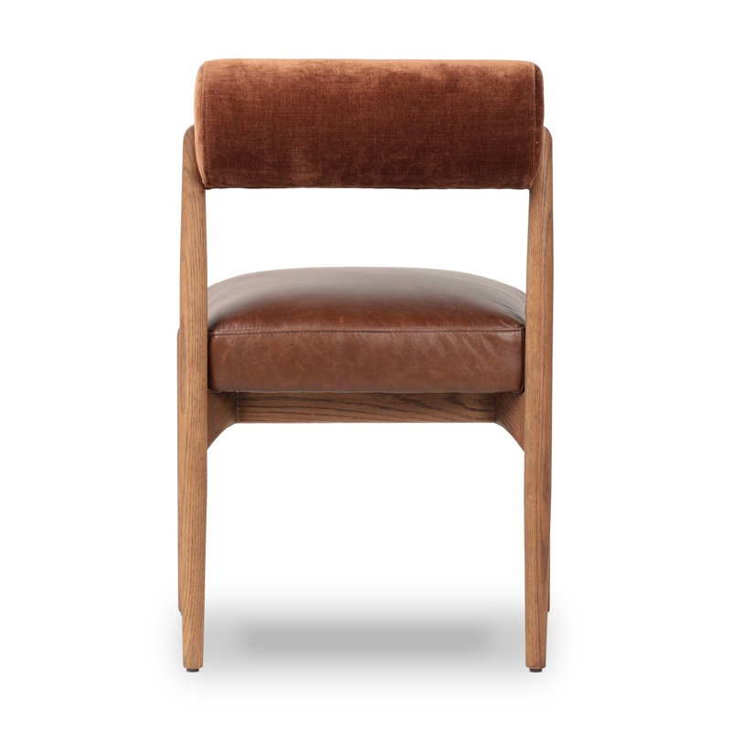 Jazelle Dining Chair-Taupe Shearling, Havana Brown Polyester