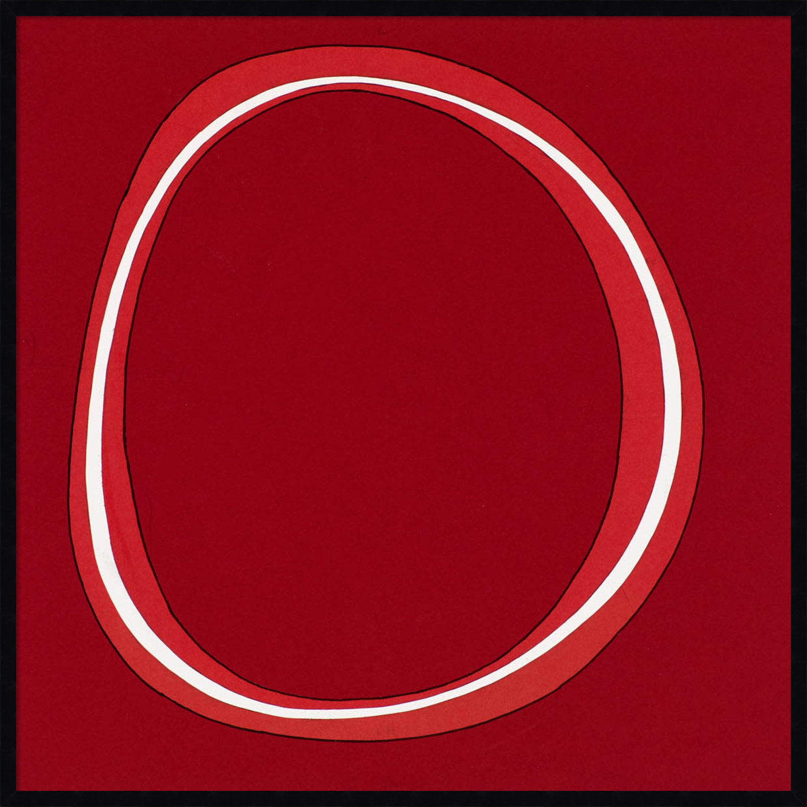 Red Circle Print by Alex Dunn, Black, 41" H x 41" W