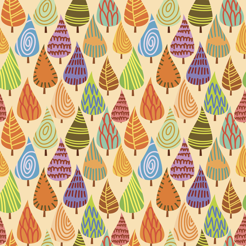 Poolesville Autumn Pattern by OvochevaZhanna - Wrapped Canvas Print, 76cm H x 76cm W x 3.8cm D