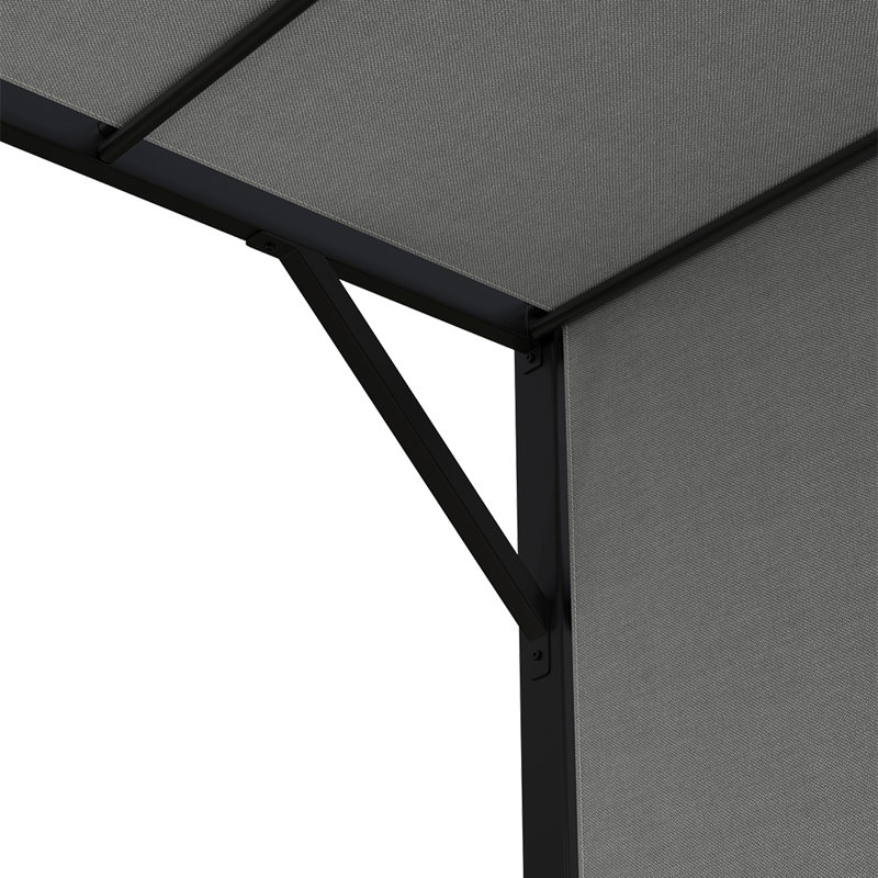 3.95m x 2.95m Steel Pergola, Grey