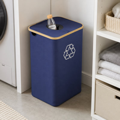 Recycling Bin for Kitchen, 26 Gallon Large Recycling Container with Lid and 2 Reusable Inner Bags for Bottles, Cans, Glass and Plastic