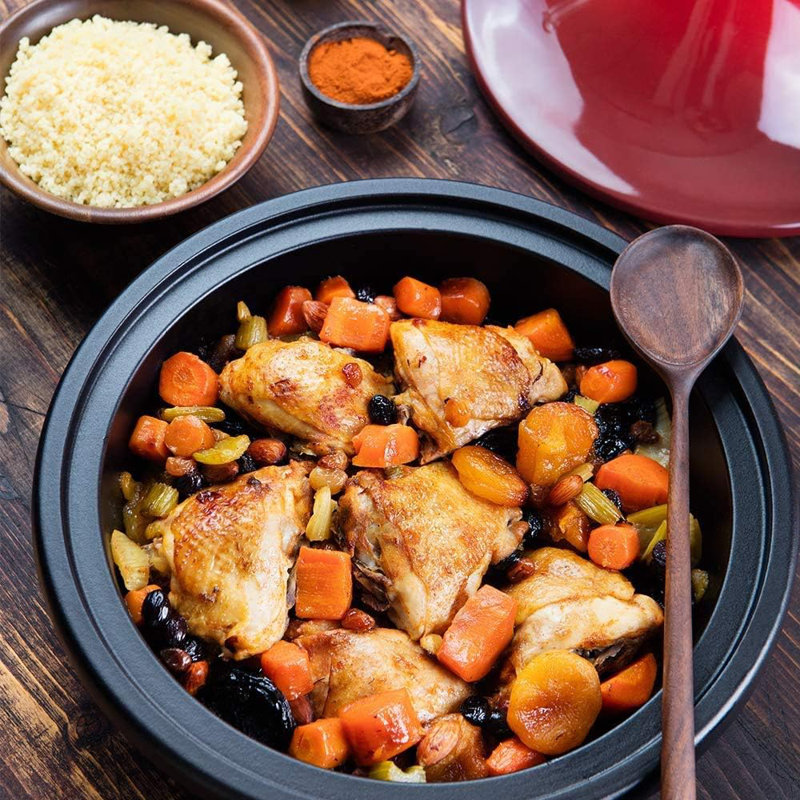 Tajine rond en fonte antiadhésive Kook, Cramoisi