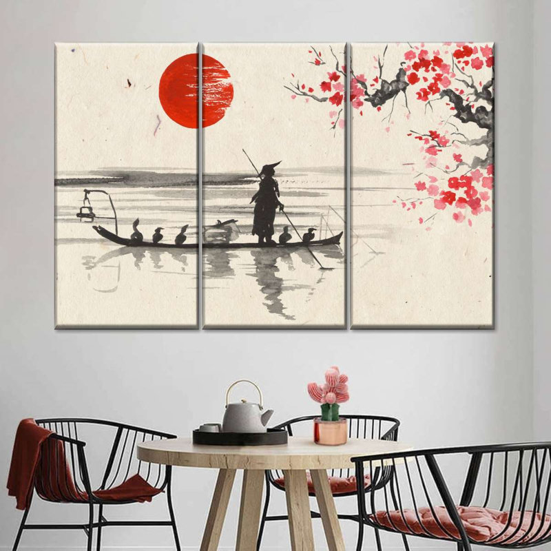 Impression d'art sur toile japonais, H 24 po x l 38 po x P 1,25 po
