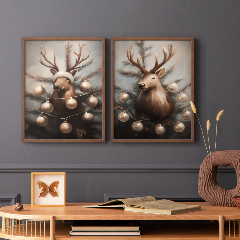 Art des Fêtes de Noël - Série 2-CXLIX - Reproduction encadrée de qualité supérieure - Prêt à être accroché - Aucun clou requis - Aucun clou requis