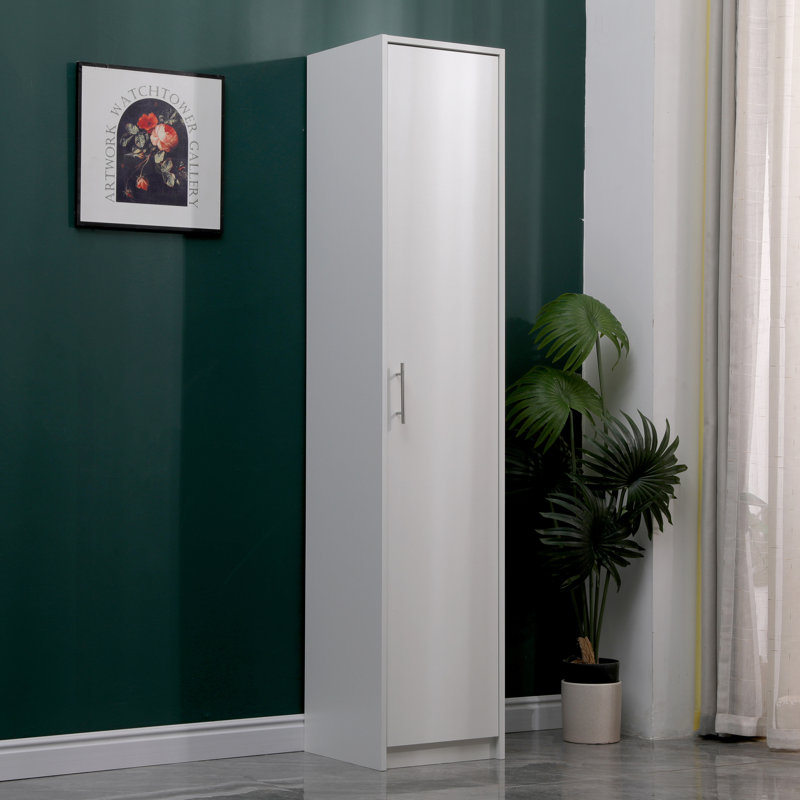 Tall Storage Cabinet, 180cm White Wood