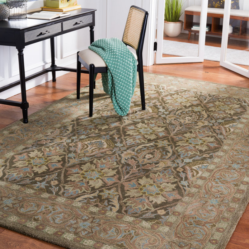 Tingley Hand Tufted Wool Pile Floral Rug, Rectangle 8' x 10'