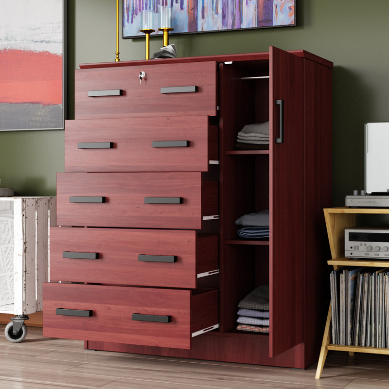 Commode combinée de 56 po de hauteur Odesser, Acajou