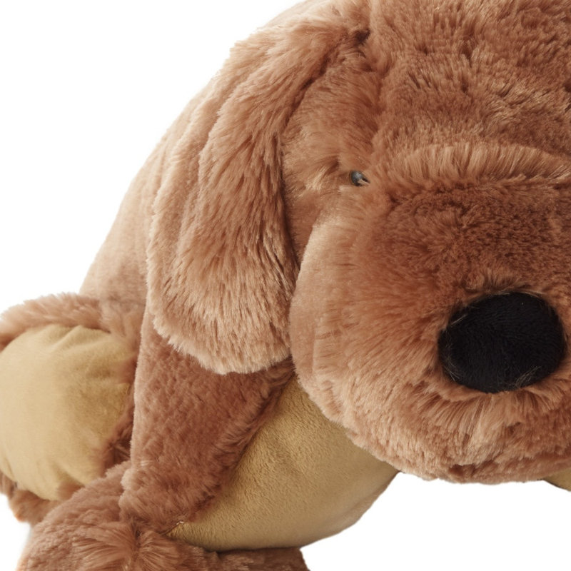 Coussin pliable pour chien brun en peluche