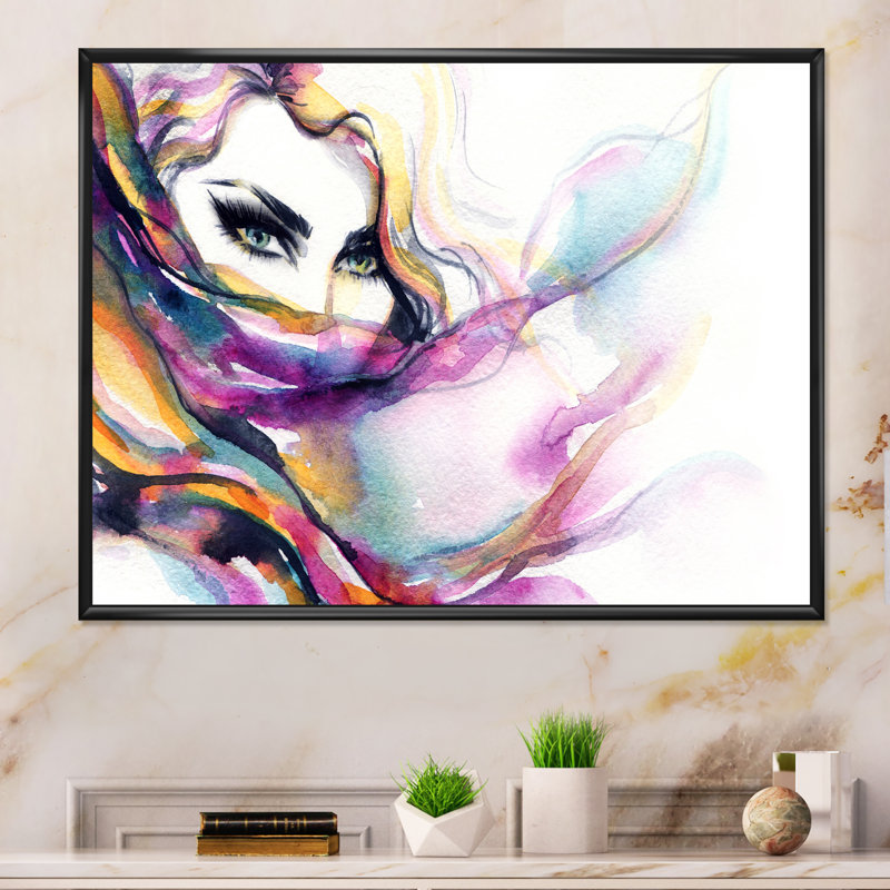 Styliste à la mode dans des couleurs vives - reproduction de cadre photo sur toile, H 30 po x l 40 po x P 1,5 po